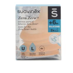 Suavinex Zero.Zero Tetina Silicona Flujo L +6m 2 Tetinas | Bebé | F...