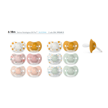 Suavinex Pack 2 Chupetes Silicona Fisiológico SX PRO 6-18 meses | B...