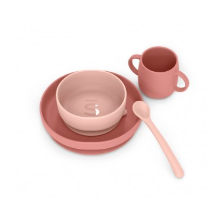 Suavinex Vajilla infantil SiliconaTonos Rosas (Soft colour) | Bebé ...