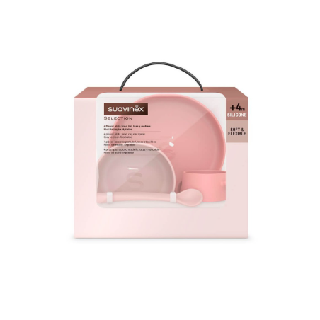 Suavinex Vajilla infantil SiliconaTonos Rosas (Soft colour) | Bebé ...
