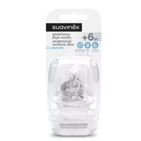 Suavinex Tetina anatómica +6 m Recambio 2 uds | Bebé | Farmaelglobo