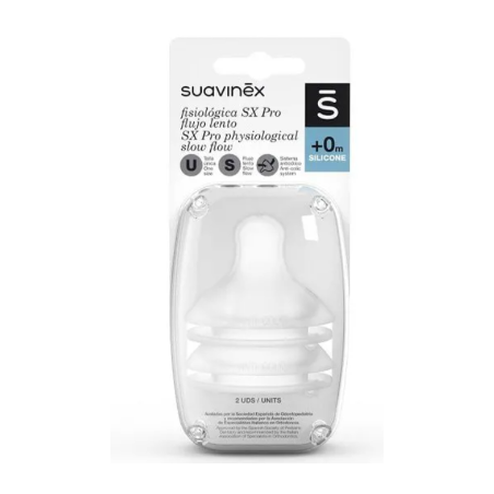 Suavinex Tetina fisiológica SX PRO +0 m Recambio 2 uds | Bebé | Far...