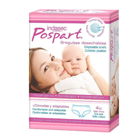 Indasec Postpart Braguitas Desechables 4 Uds | Higiene | Farmaelglobo