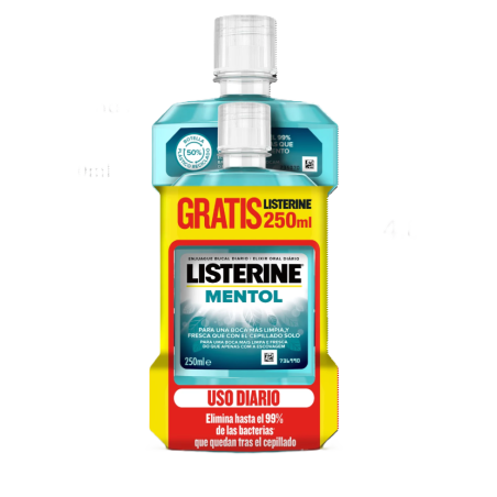 Listerine Sabor Mentol 500 ml + 250 ml de REGALO | Higiene | Farmae...