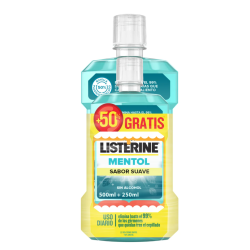 Listerine Sabor Mentol Suave 500 ml + 250 ml de REGALO | Higiene | ...