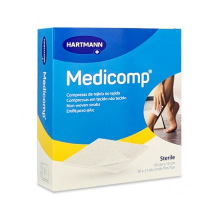 Medicomp Compresas de tejido no tejido 10 Sobres de 2 uds 10 cm x10...