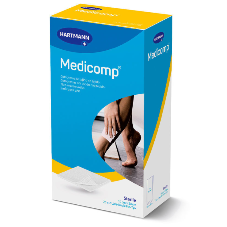 Medicomp Compresas de tejido no tejido 25 sobres de 2 uds 10cm x 20...
