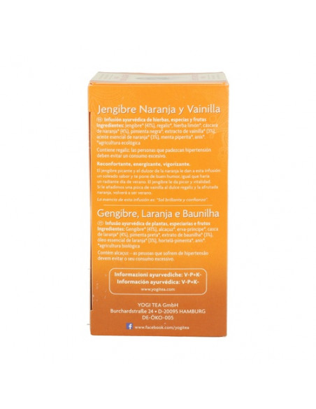 Yogi Tea Jengibre Naranja Vainilla | Dietética y nutrición | Farmae... Yogi Tea Jengibre Naranja Vainilla | Dietética y nutrición | Farmae...