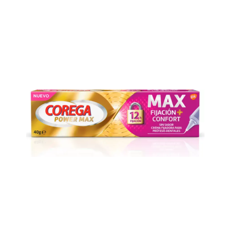 Corega Max Fijación + Confort Crema fijadora Sin sabor 40 g