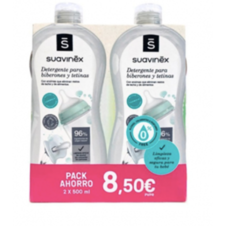 Suavinex Pack ahorro detergente biberones y tetinas 2 unidades x 50...