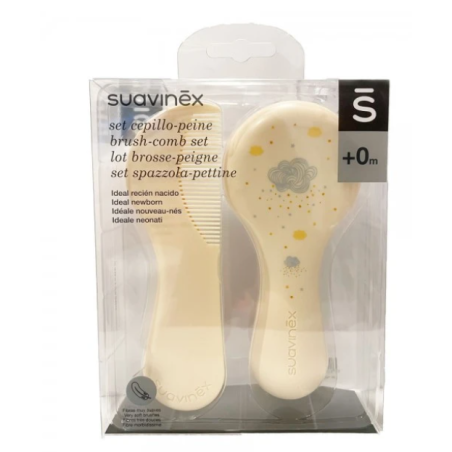 Suavinex Set Cepillo Y Peine Rosa o Gris +0m | Bebé | Farmaelglobo