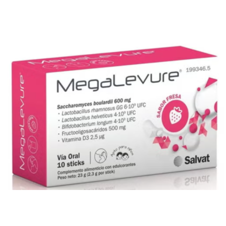 Megalevure Sabor Fresa 10 Sticks