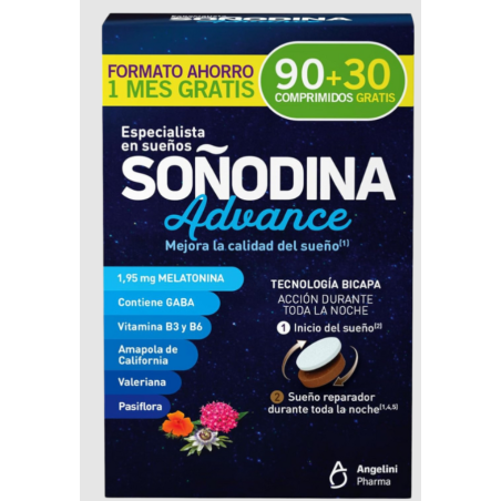 Soñodina Melatonina Bicapa 90+30 Comprimidos Angelini Pharma | Inic...