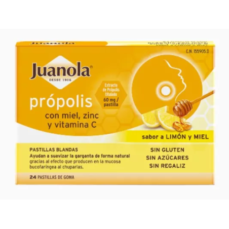 Juanola Própolis con Miel, Zinc y Vitamina C 24 pastillas blandas |...