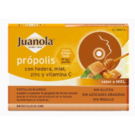 Juanola Própolis con hedera, miel, zinc y vitamina C 24 pastillas b...