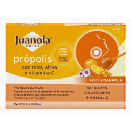 Juanola Própolis Sabor Naranja 24 Pastillas de Goma