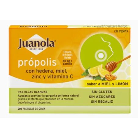Juanola Própolis Sabor Miel y Limón 24 Pastillas de Goma