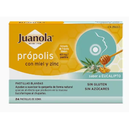 Juanola Própolis Sabor Eucalipto 24 Pastillas de Goma