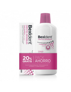 BEXIDENT pack ahorro Dientes sensibles pasta 75ml + Colutorio 20% g...