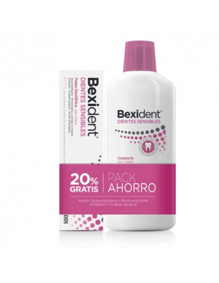 BEXIDENT pack ahorro Dientes sensibles pasta 75ml + Colutorio 20% g...