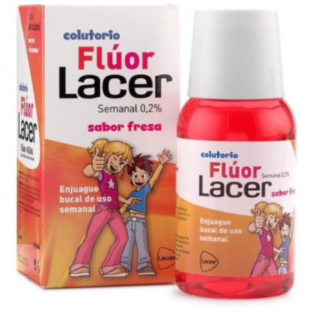 Lacer Flúor Junior Colutorio Uso Semanal Sabor Fresa 100 ml