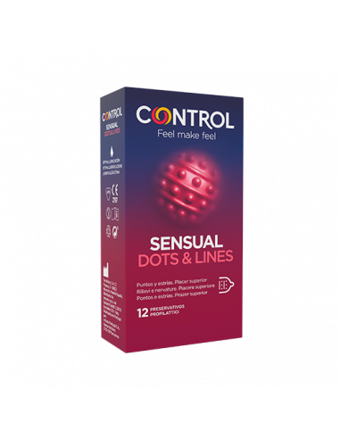 Preservativos Control Sensual Dots & Lines 12 ud.
