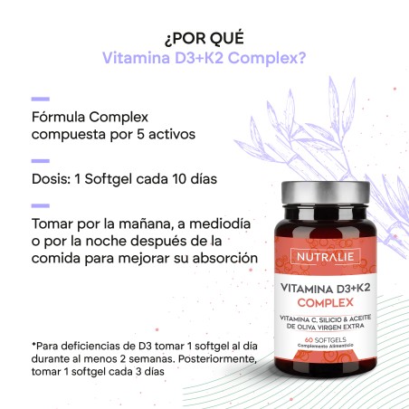 Nutralie Vitamin D3 + K2 Complex 60 Cápsulas