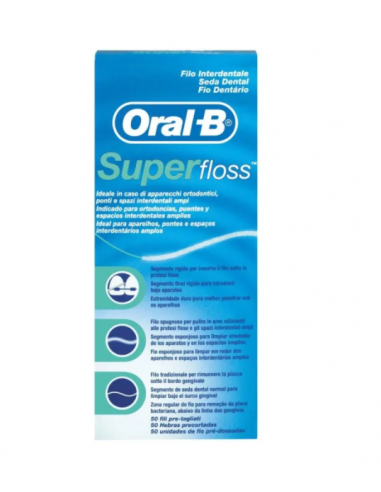 Oral B Superfloss seda dental 50 ud