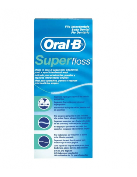 Oral-B Superfloss seda dental 50 ud | Higiene bucal | Farmaelglobo