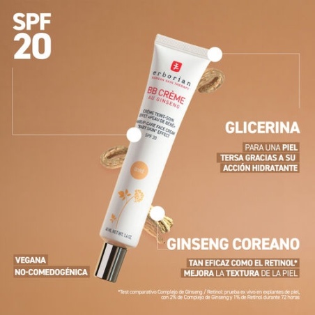 Erborian BB Cream Ginseng- Base de maquillaje hidratante SPF20 Tono...