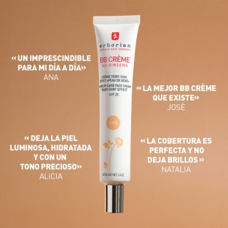 Erborian BB Cream Ginseng- Base de maquillaje hidratante SPF20 Tono...