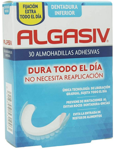 Algasiv dentadura inferior 30 almohadillas | Higiene | Farmaelglobo