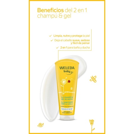 Weleda Baby 2 en 1 Champú & Gel de Ducha 200 ml